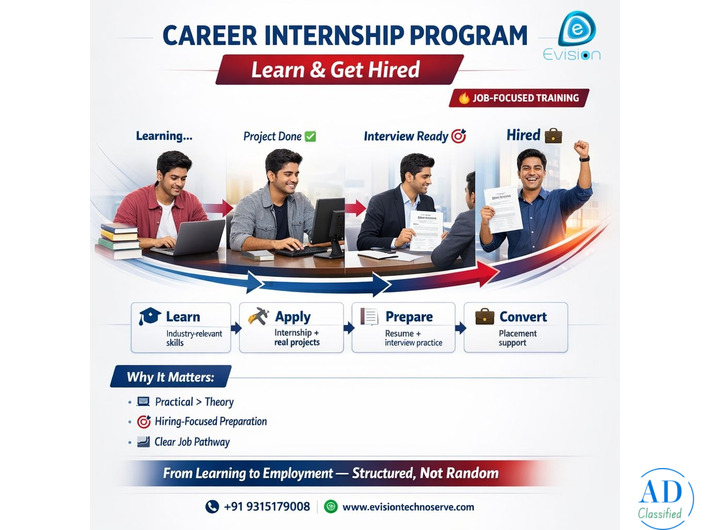 Career Internship Program – Learn & Get Hired - Evision Technoserve