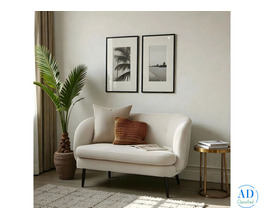 Curve Ivory Bouclé Loveseat