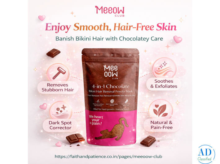 Meeoow Club 4-in-1 Chocolate Bikini Hair Removal Powder Mask