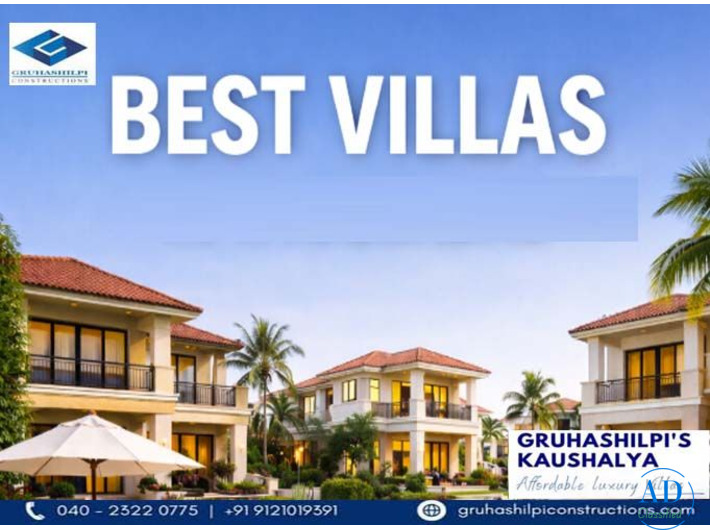 Top Ready to Move 4bhk Villas Near Kompally Hyderabad - Gruhashilpiconstructions