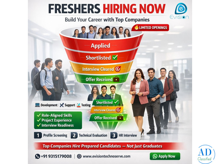 Fresh Talent Wanted – Hiring Active - Start Becoming a Professional - Evision Technoserve