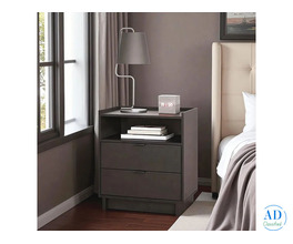 Vento Modern Nightstand – Matte Black Finish