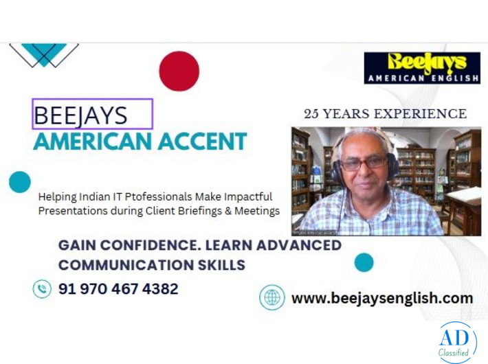 Beejay,s American Accent MasterClassfor S/W Professionals and AI StartupEntrepreneurs