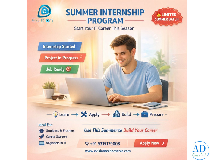 Summer Internship Program - Become Job Ready - Limited Batch - Evision Technoserve