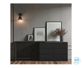 Black Desk & Dresser Combo