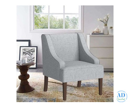 Light Grey Swoop Arm Accent Chair