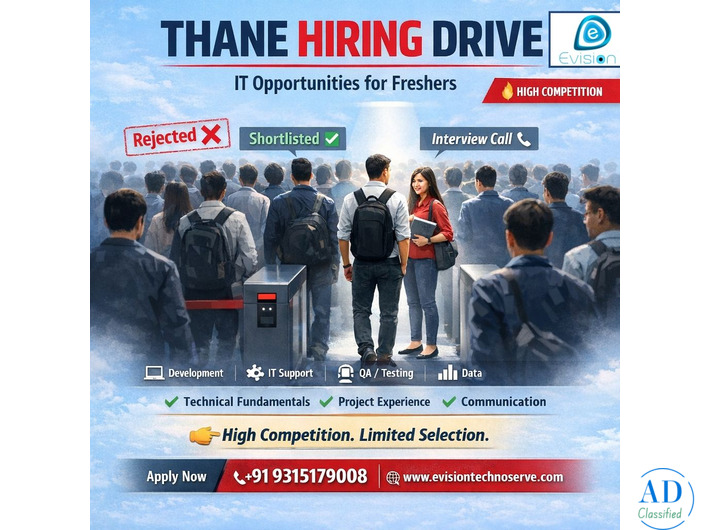Thane Hiring Drive — IT Opportunities for Freshers - EvisionTechnoserve