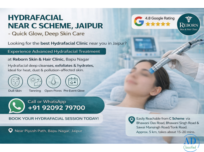 Hydrafacial near C Scheme, Jaipur - Get Quick Glow, Deep Skin Care