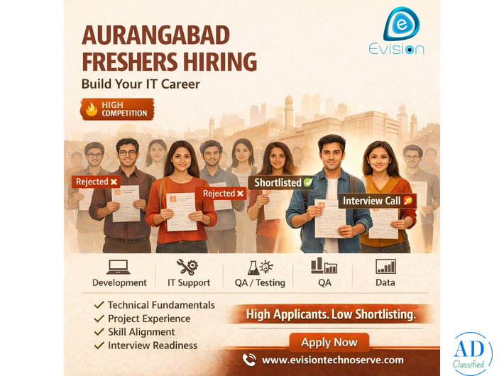 Aurangabad Freshers Hiring - High applicants - Low shortlisting - Evision Technoserve