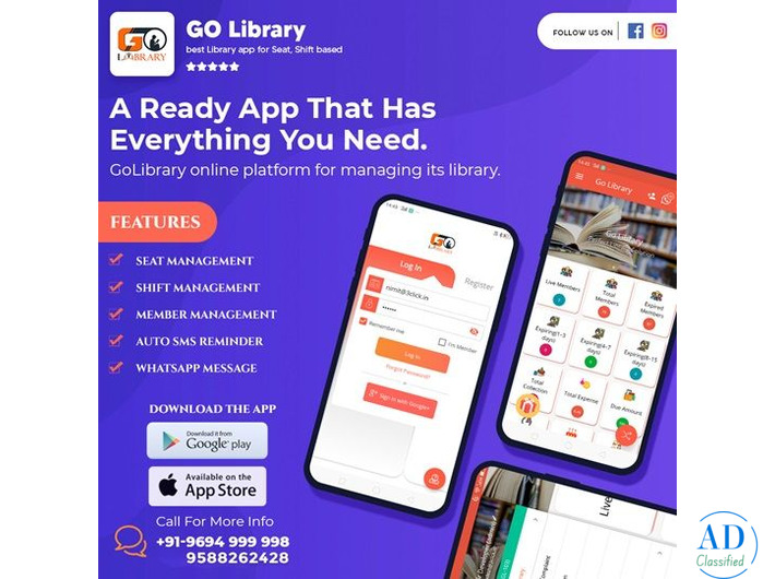 Golibrary – Digital Library Management App with Smart Seat Management