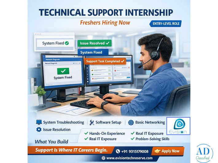 Technical Support Internship - Problem-solving skills - EvisionTechnoserve