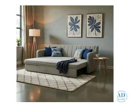 HarmonySleeper Grey Linen Sofa Bed