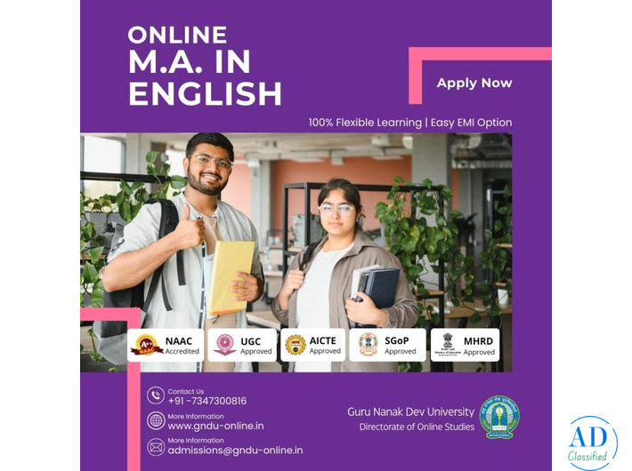 🎓 Online MA in English – Guru Nanak Dev University