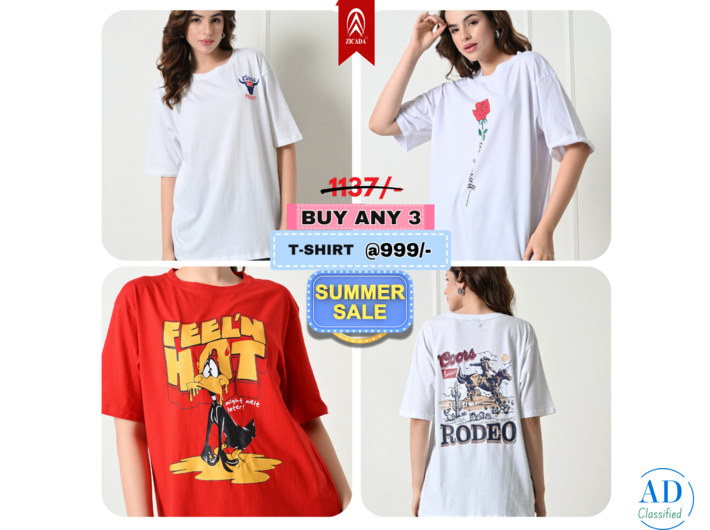 Printed T-shirt for women, at just 999/- by Zicada