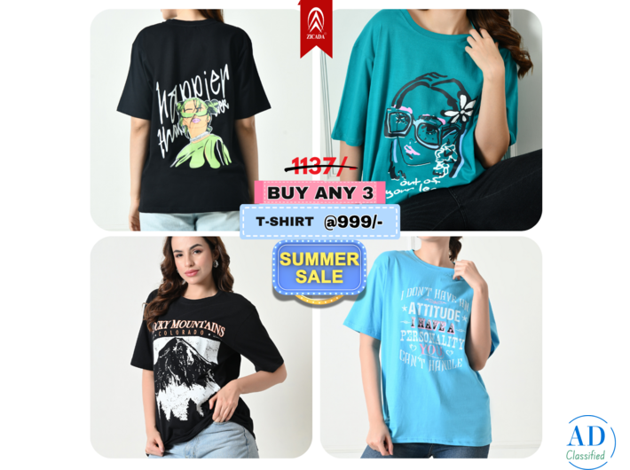 Printed T-shirt for women, at just 999/- by Zicada