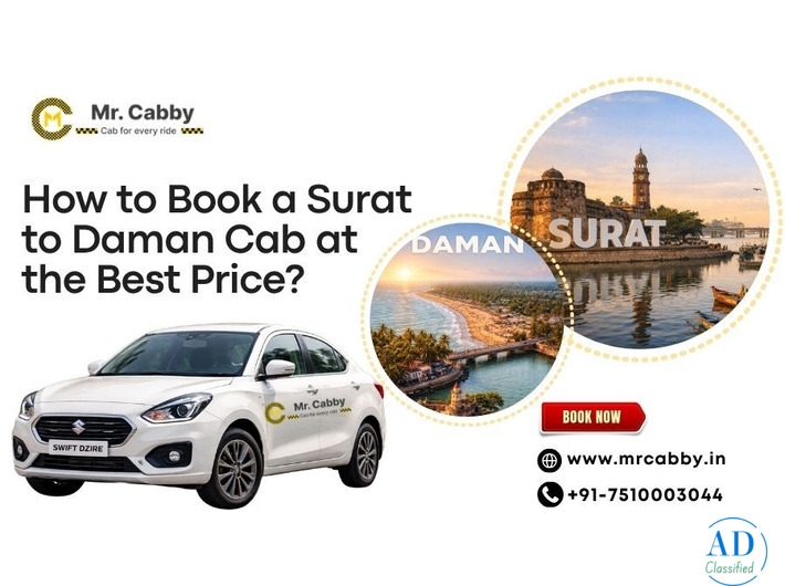 Book Surat to Daman Cab Service fare @ Rs. 12/Km - Mr. Cabby