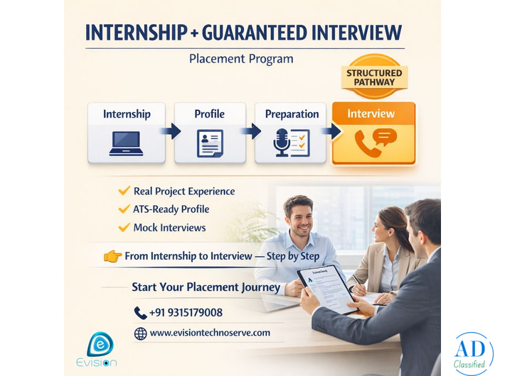 Job Oriented Internship - Guaranteed Interview and Placement - Evision Technoserve