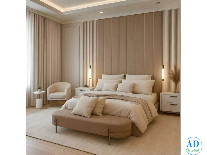 Beige Extended Panel Bed