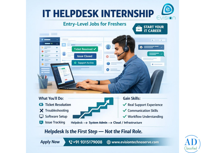 IT Helpdesk Internship - Entry Point to Real IT Careers - EvisionTechnoserve