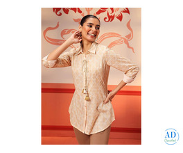 Lakshita Fashion Sahiba Eggnog Printed Schiffli Shirt – Elegant Everyday Wear