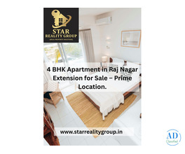4 BHK Apartment in Raj Nagar Extension for Sale – Prime Location.