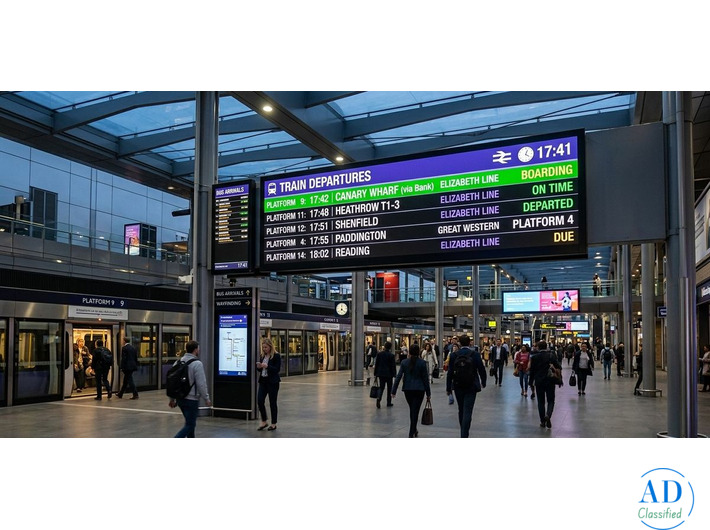 Transform Your Transit Hub with Stream Purples Smart Digital Signage!