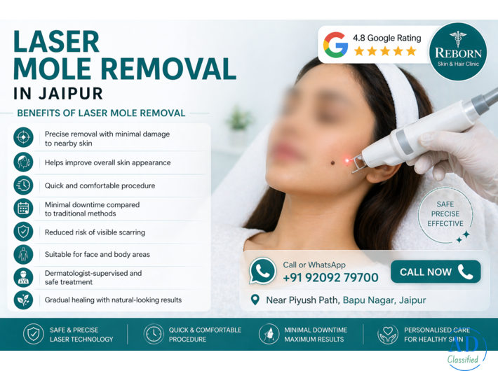 Clear Your Skin with Advanced Laser Mole Removal in Jaipur