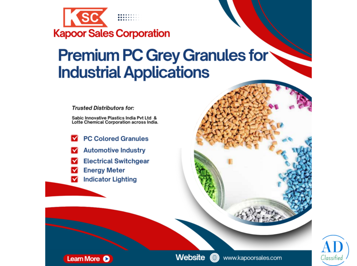 Kapoor Sales Offering Premium PC Grey Granules for Industrial Applications