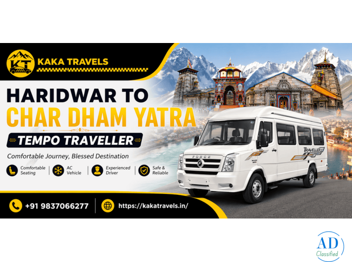Affordable Haridwar To Char Dham Yatra Tempo Traveller Booking Service