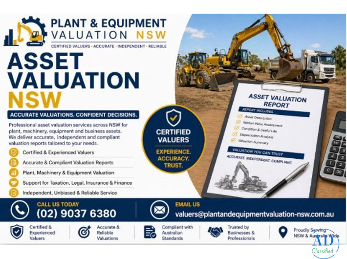 Asset Valuation NSW | Certified Plant & Equipment Valuers