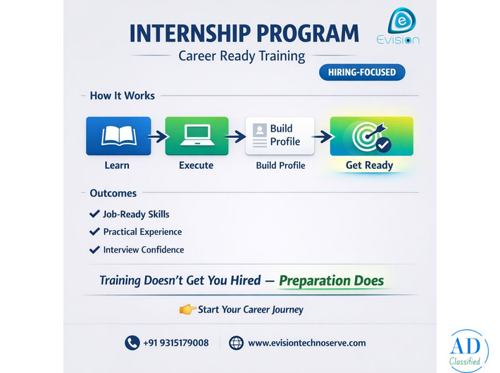 Internship Program - Learn Experience - Build Profile - Get Hired - Evision Technoserve