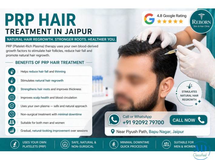 PRP Hair Treatment in Jaipur - Get Effective Hair Fall Control