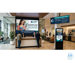 Bank Digital Signage Solutions in Delhi NCR | Video Walls AV Displays for Banks