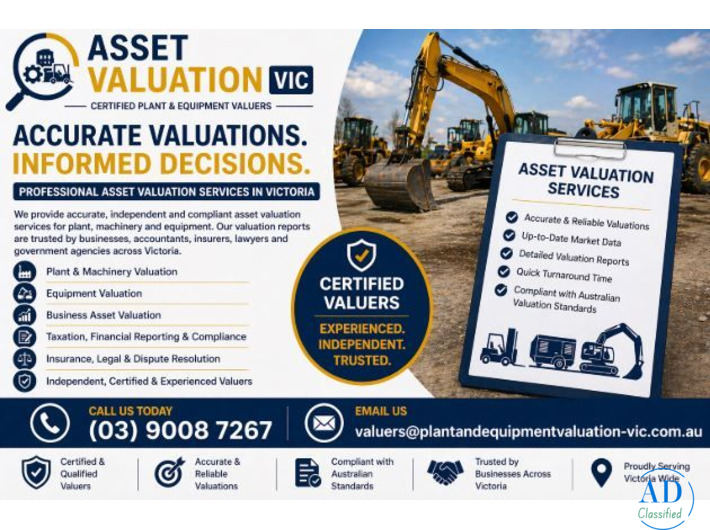 Asset Valuation VIC | Certified Plant & Equipment Valuers Victoria