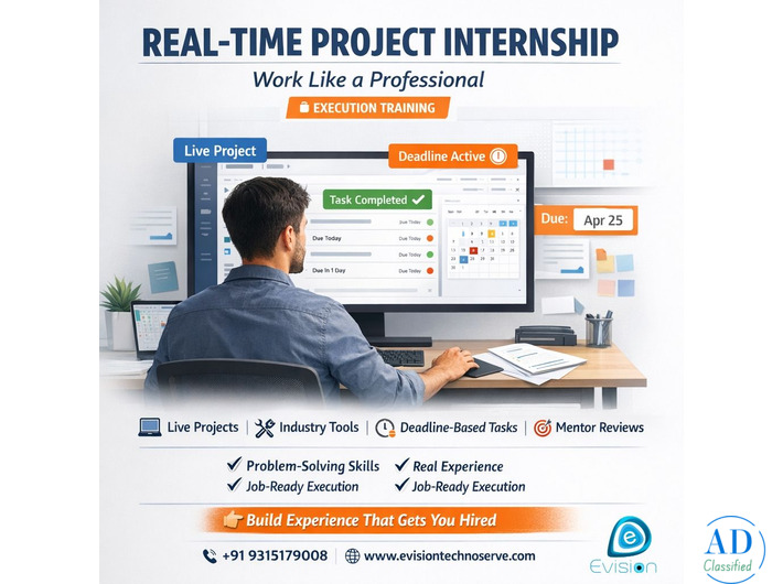 Real-Time Project Internship - Work on Live Projects - Evision Technoserve