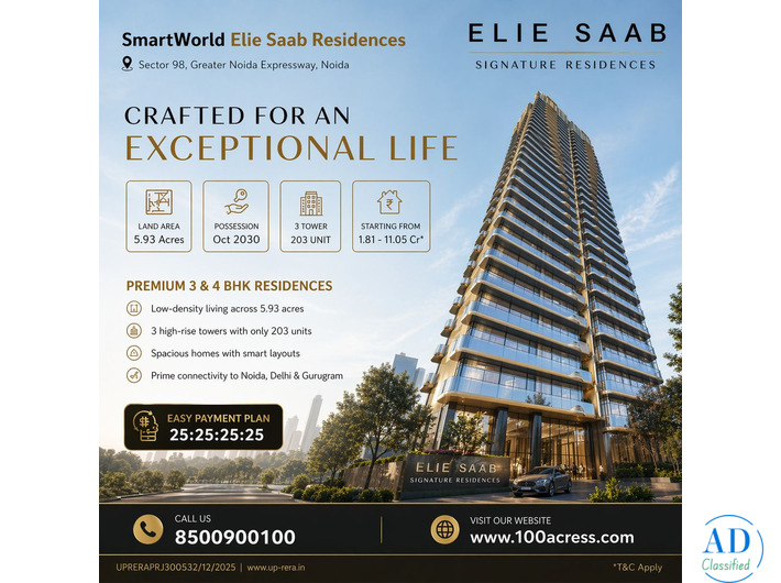 SmartWorld Elie Saab Flats for Sale in Sector 98 Noida