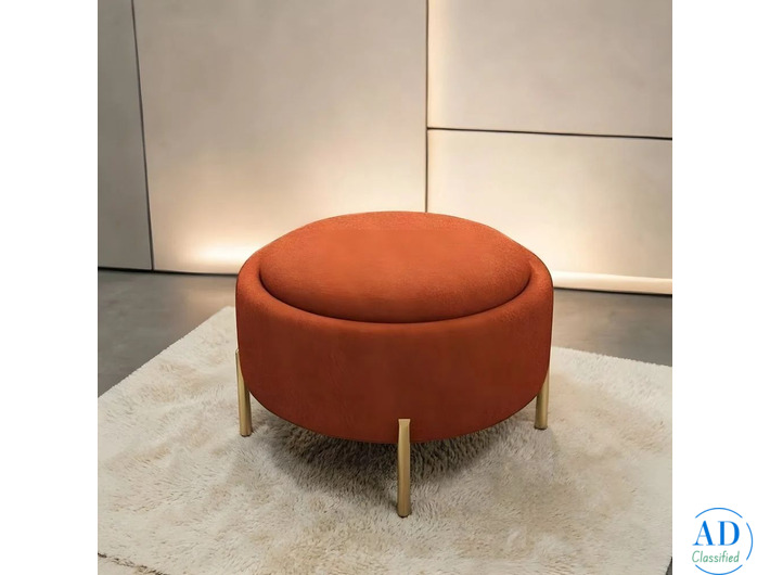Modern Round Velvet Ottoman
