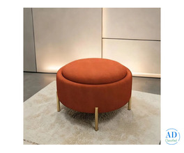 Modern Round Velvet Ottoman