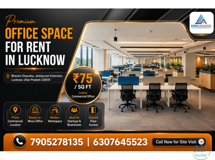 Premium Ground Floor Office Space for Rent in Lucknow – Jankipuram