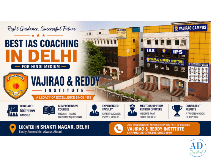 Best IAS coaching in Delhi for Hindi Medium: Vajirao & Reddy Institute