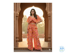 Shop Trendy Women’s Floral Printed Ruffle Co-Ord Set