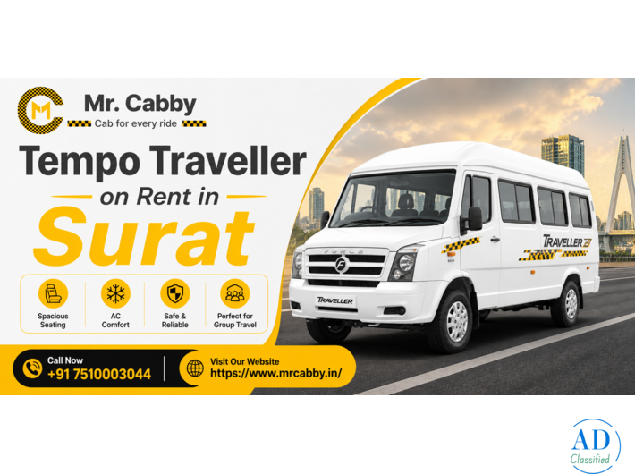 Tempo Traveller on Rent in Surat for Comfortable Group Travel