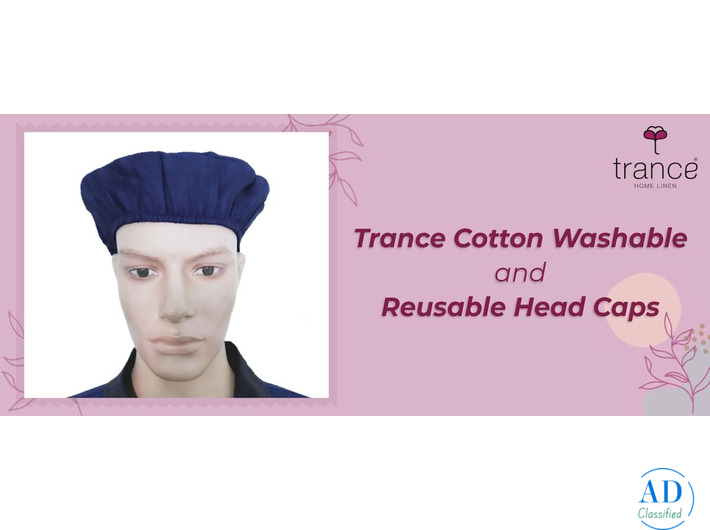 Trance Cotton Washable and Reusable Head Caps