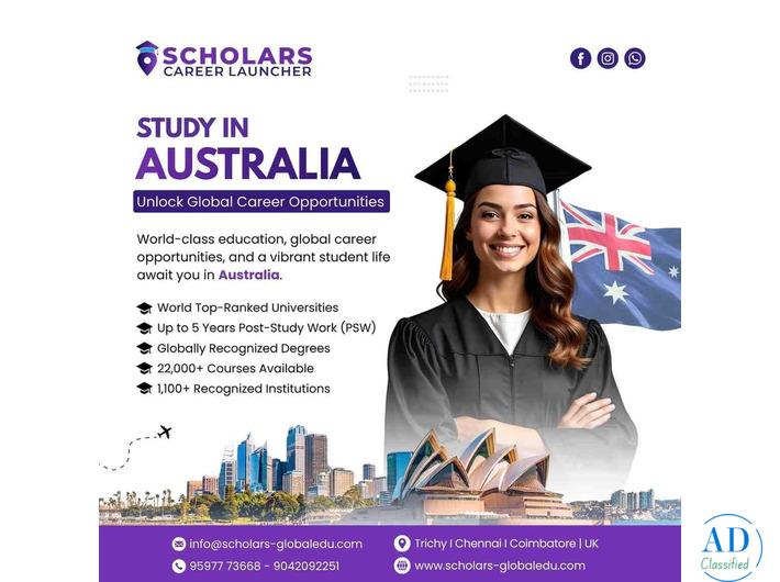 Study in Australia – Top Universities, Scholarships & Visa Support