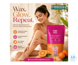 10 Min Painless Body Wax | Orange Hair Removal Powder for Smooth & Glowing Skin
