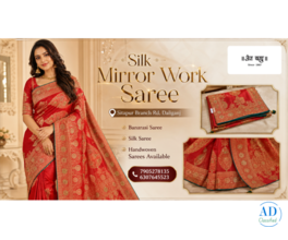 Royal Silk Mirror Work Saree | Best Saree showroom In Lucknow
