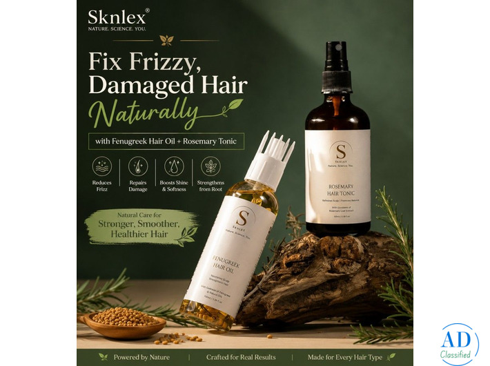 Fix Frizzy, Damaged Hair Naturally with Fenugreek Hair Oil + Rosemary Tonic | Sknlex