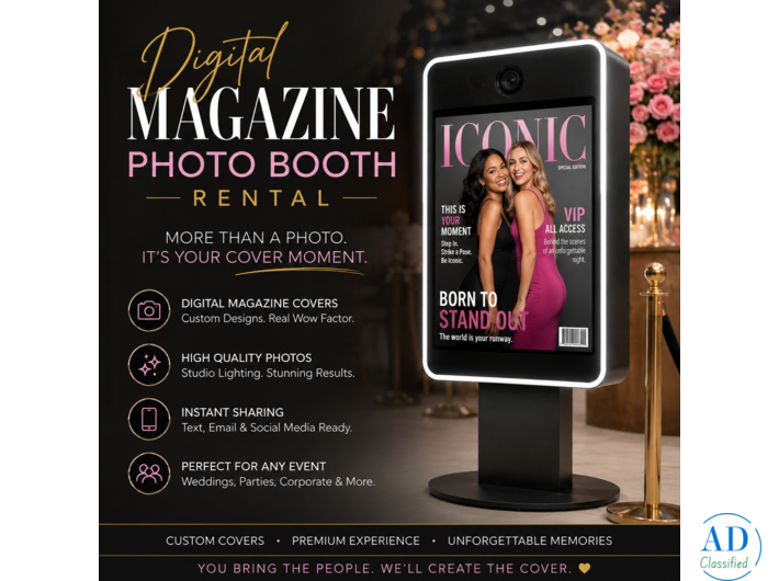 Digital Magazine Photo Booth Rental | Custom Covers