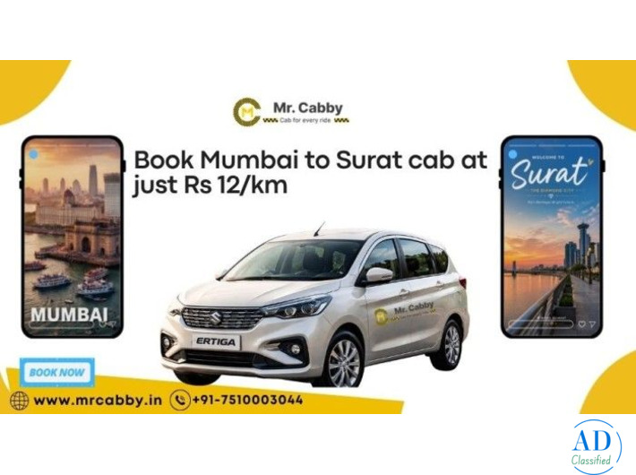 Book Mumbai to Surat Cab One Way & Round Trip Taxi Service