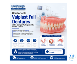 Comfortable Valplast Full Dentures at Dr. Garg’s Multispeciality Dental Center